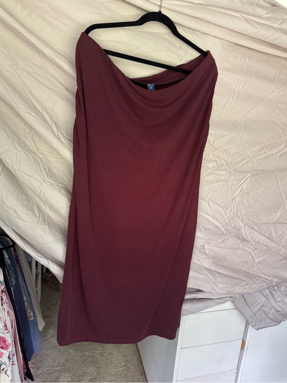 Women's Maroon maxi skirt with slit- Old Navy